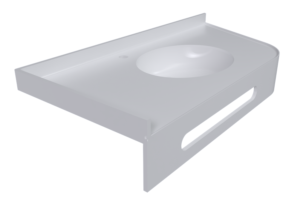 Plan vasque MX1050 en angle et PMR