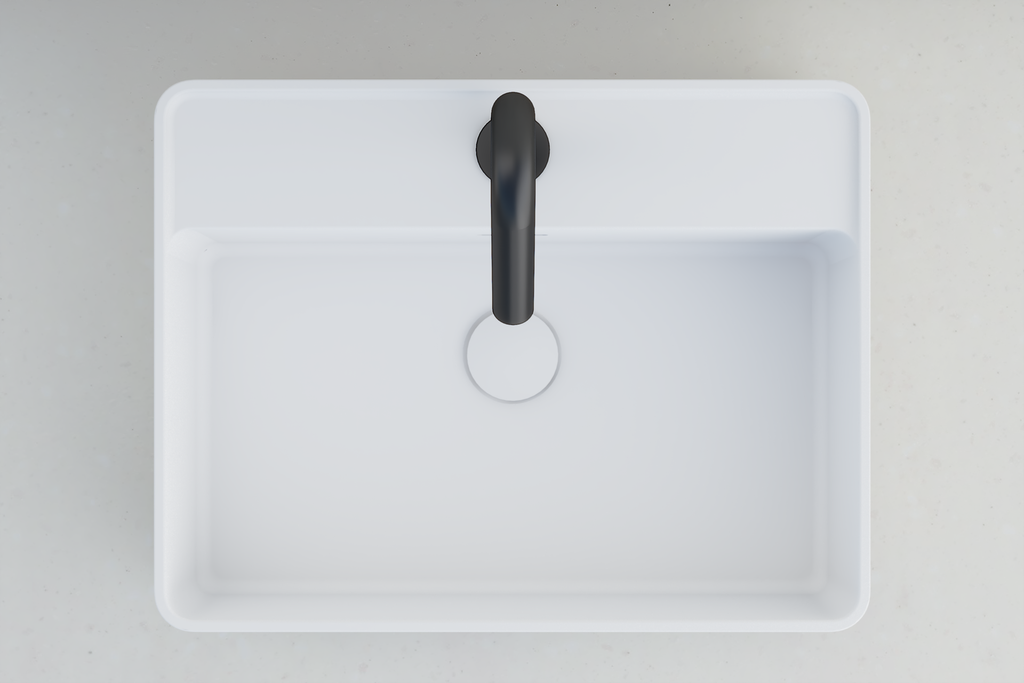 Vasque blanche à poser rectangle SUN480