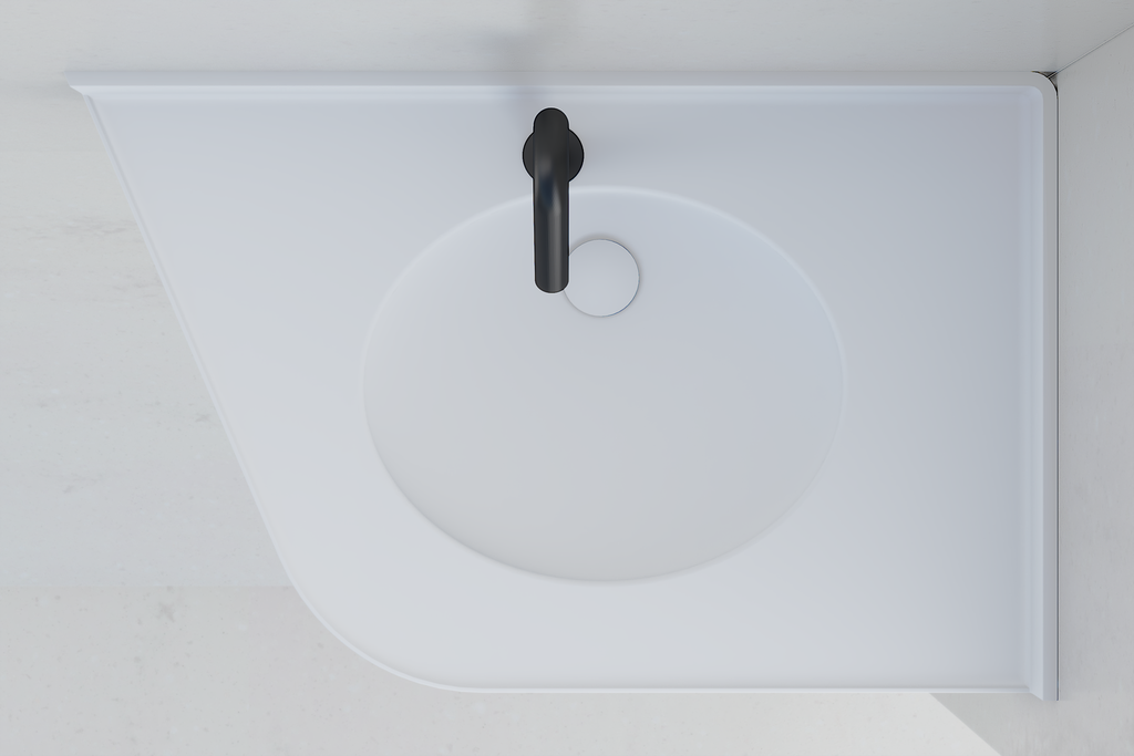 Plan vasque monobloc PMR en angle MX790 (MRA33)