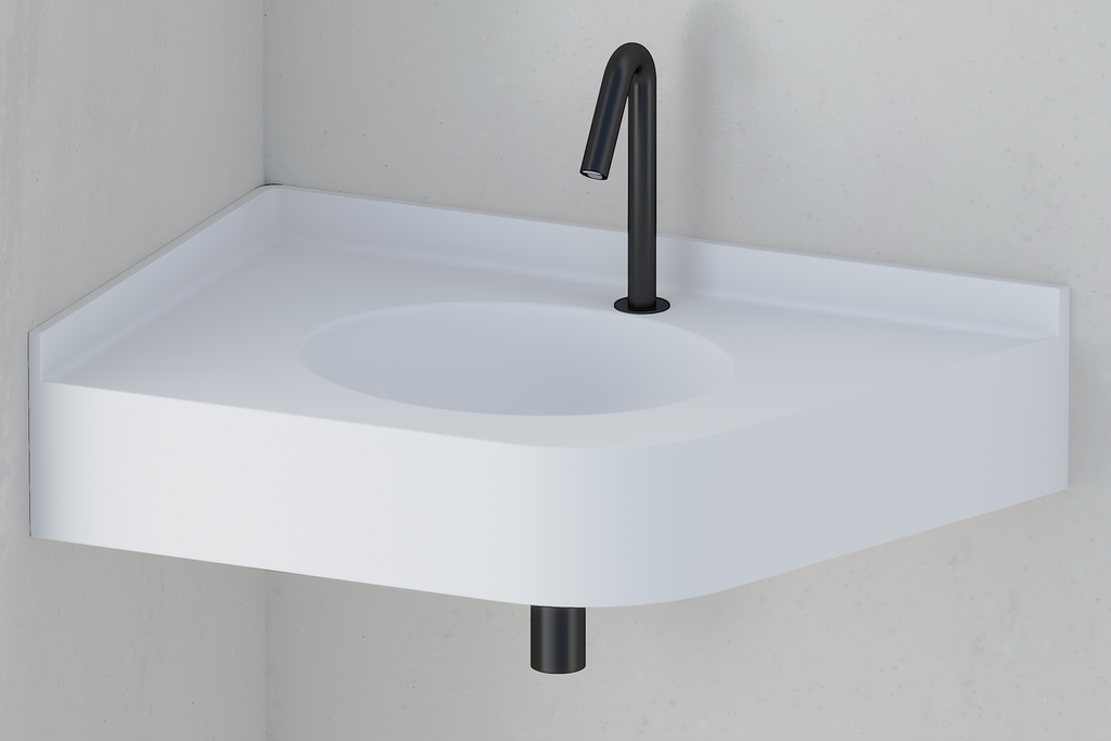 Plan vasque monobloc PMR en angle MX790 (MRA33)