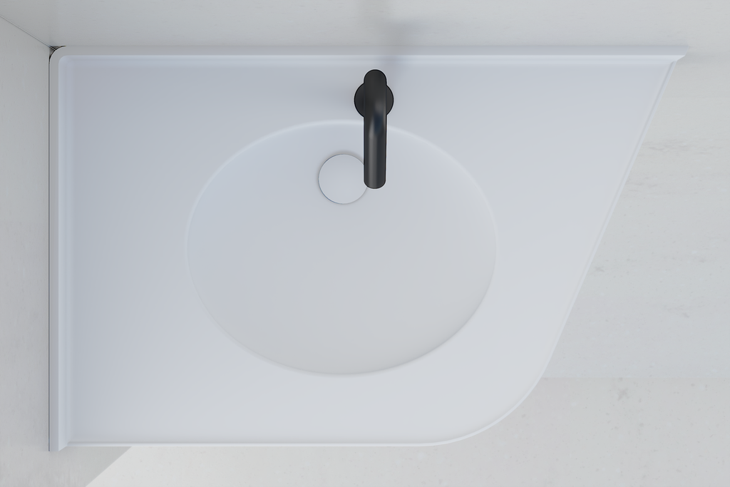 Plan vasque monobloc PMR en angle MX790 (MRA33)
