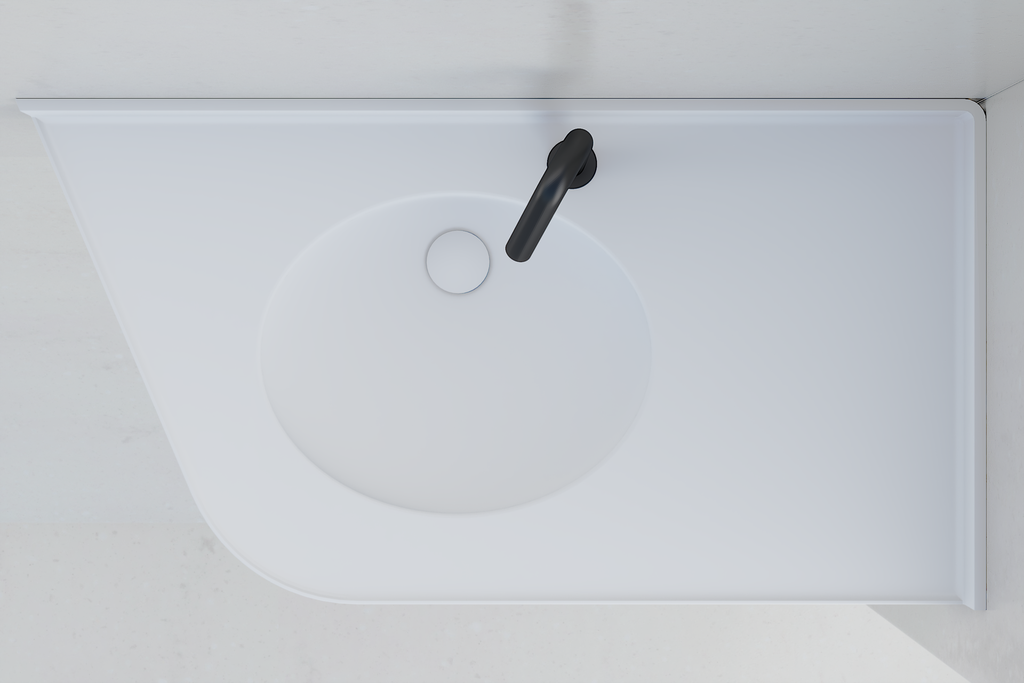 Plan vasque monobloc PMR en angle MX950