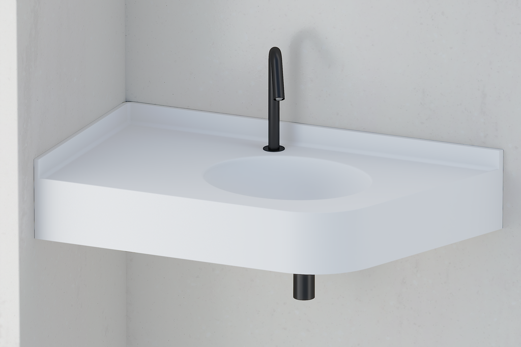 Plan vasque monobloc PMR en angle MX950