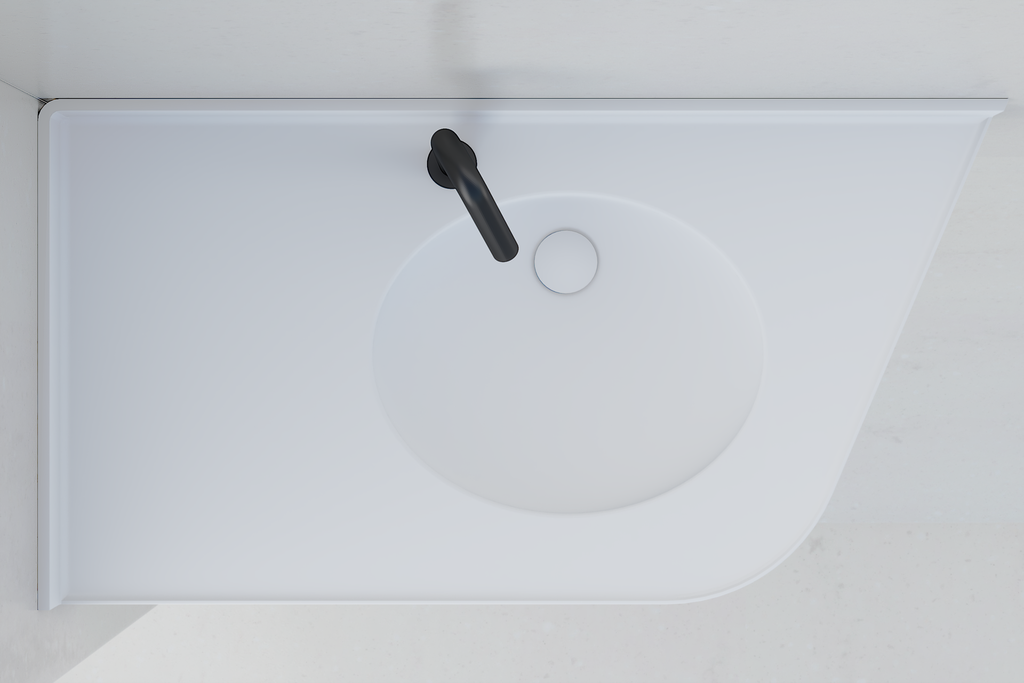Plan vasque monobloc PMR en angle MX950
