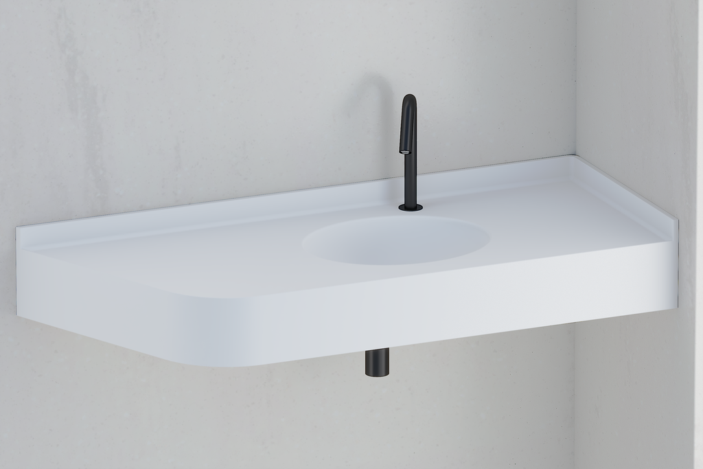 Plan vasque monobloc PMR en angle MX1260 (MRA34)