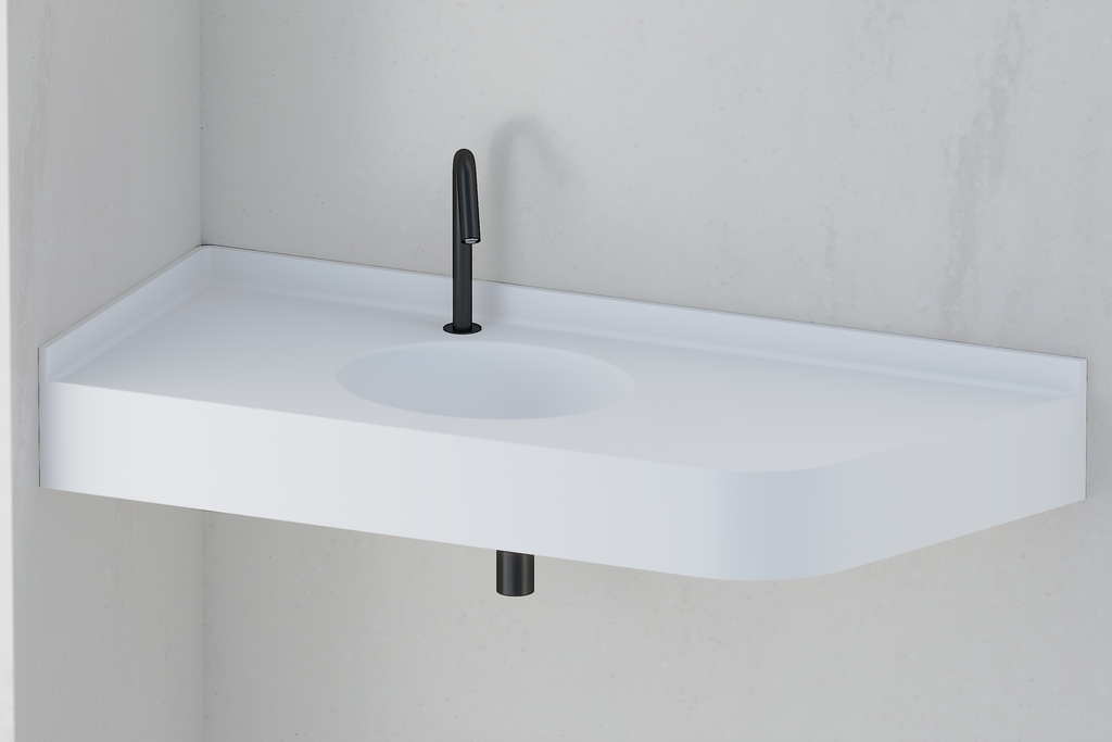 Plan vasque monobloc PMR en angle MX1260 (MRA34)