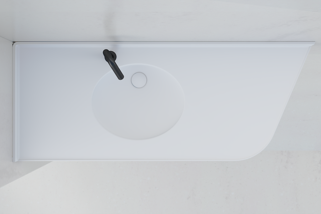 Plan vasque monobloc PMR en angle MX1260 (MRA34)