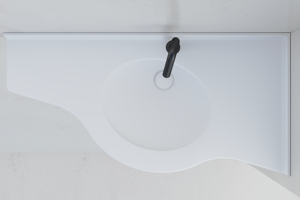 Plan Vasque d'angle ALMO monobloc PMR