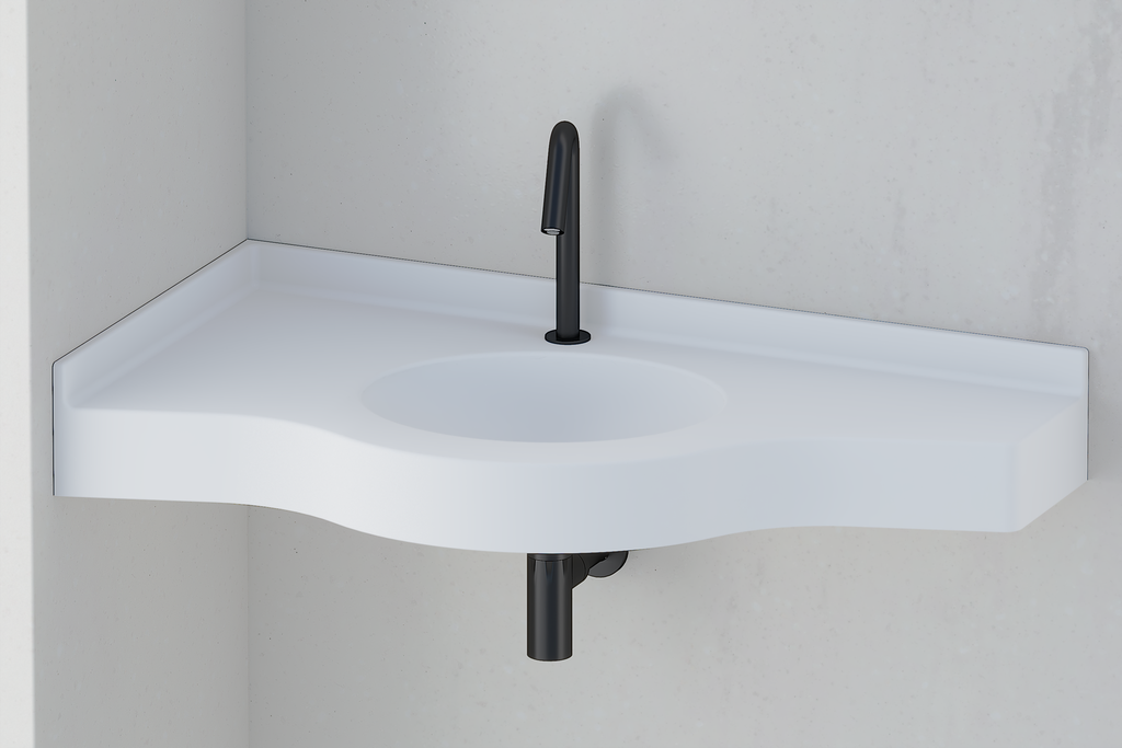 Plan Vasque d'angle ALMO monobloc PMR