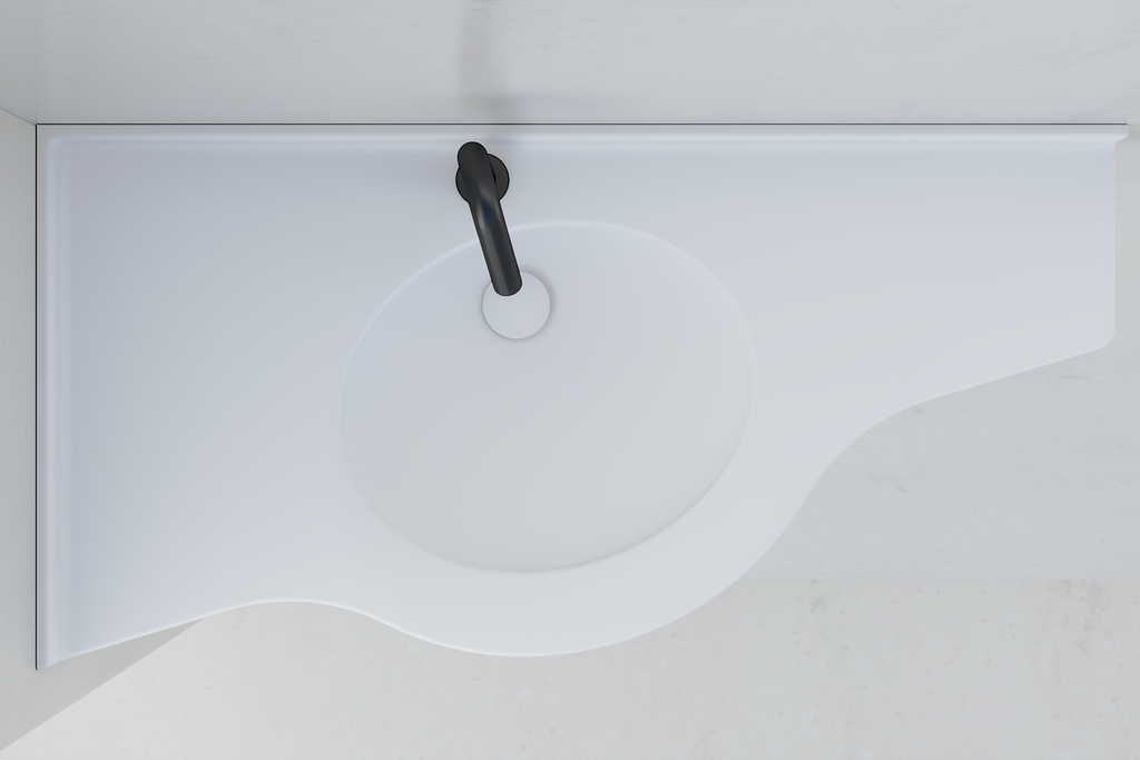 Plan Vasque d'angle ALMO monobloc PMR