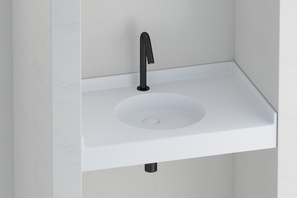 Plan vasque monobloc PMR en niche BOL800