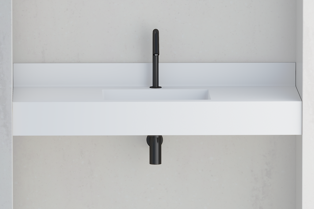 Plan vasque monobloc PMR en niche LIE1200