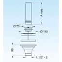 Bonde avec tube de surverse acier inox 270 mm pour évier Ø90 mm