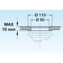 Bonde avec tube de surverse acier inox 270 mm pour évier Ø90 mm