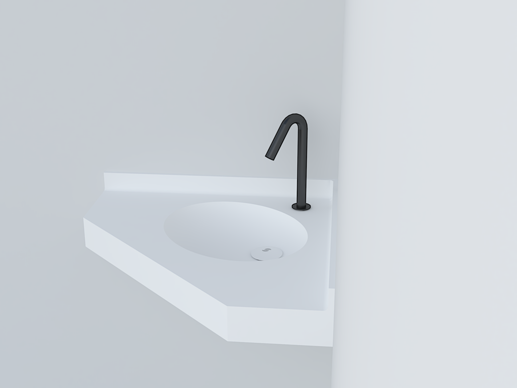 Plan vasque en angle PMR SOPP