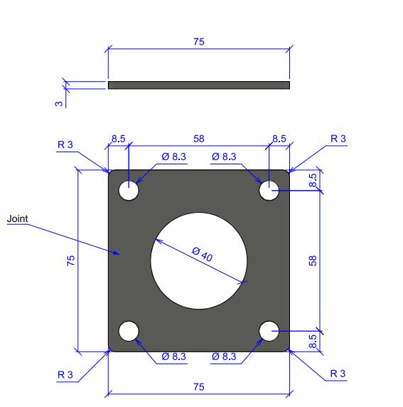 Joint carré EPDM évacuation ULTRA