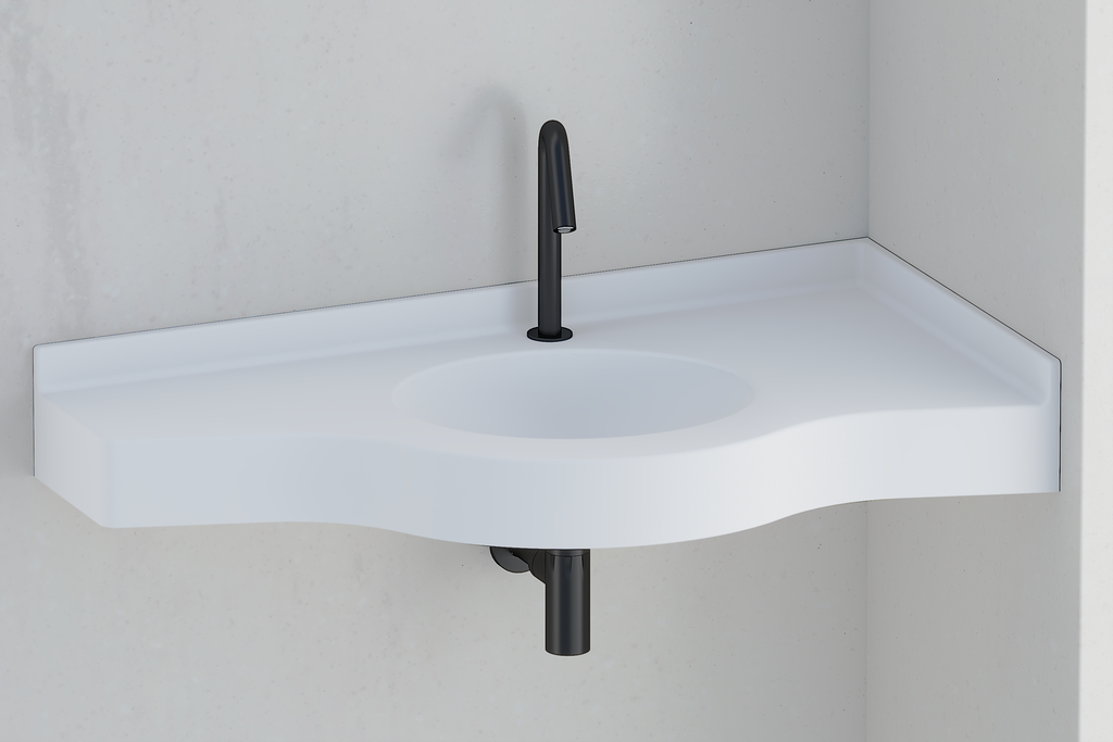 Plan Vasque d'angle ALMO monobloc PMR