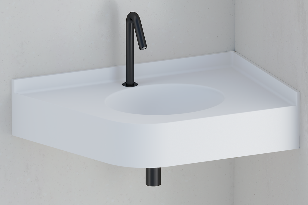 Plan vasque monobloc PMR en angle MX790