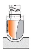 Fraise pour usinage des congés en Solid Surface - D.8
