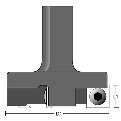 Fraise à surfacer à plaquette pour Solid Surface - 45 mm - FS45-L12