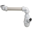 Siphon de lavabo avec tubulure gain de place pour sortie horizontale ou verticale
