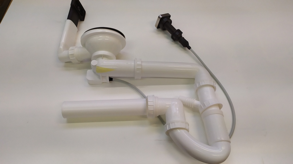 Bonde + siphon EDGE 1 cuve VIA1C INOX -COM018 5t0p1