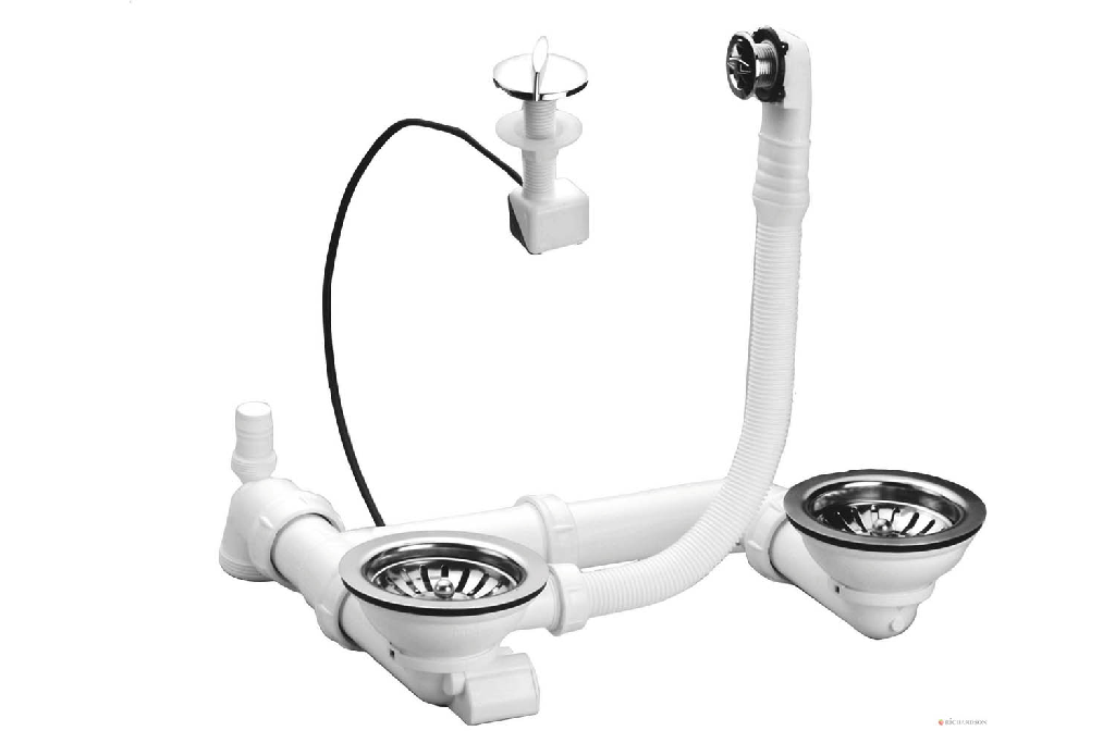 Bonde + siphon EDGE 2 cuve VIA2C INOX -COM019 5t0p1 