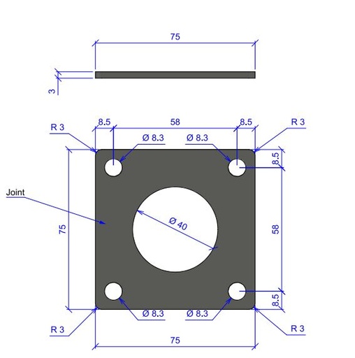 [JOINT] Joint carré EPDM évacuation ULTRA