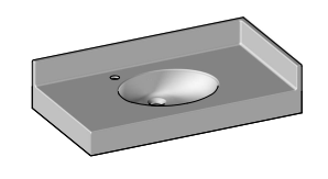 Plan Vasque d'angle NOVO monobloc PMR