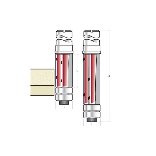 [FA066-L25-EDGE] Fraise feuillure à affleurer pour Edgesinks - FA066