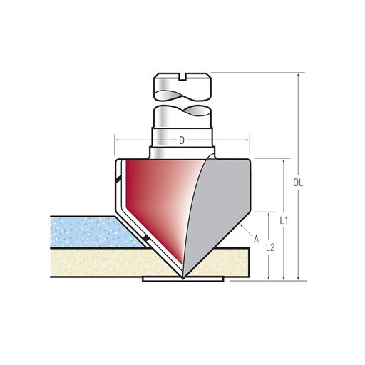 [FO601.45] Fraise à onglet 45° pour Solid Surface - FO601