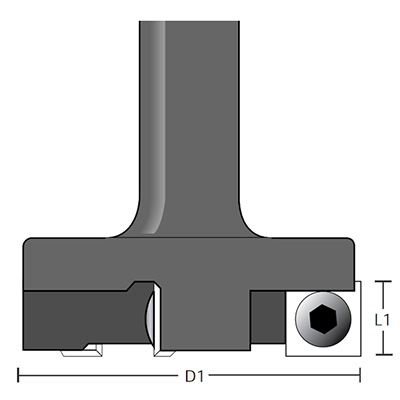 [FS45-L12] Fraise à surfacer à plaquette pour Solid Surface - 45 mm - FS45-L12