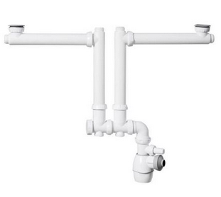 [COM025] Bonde + siphon EDGE 2 cuves VIM2C INOX - COM025 5t0p1